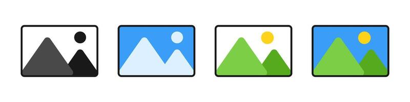 Image gallery thumbnail icon. Album or photo gallery silhouette. App, website, or user interface design vector