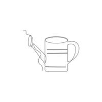 one line art Watering Can tool illustration. line art, one continuous line, simple, hand drawn and sketch style. for icons, symbols, signs or logos vector