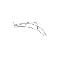 one line art Prunning Saw tool illustration. line art, one continuous line, simple, hand drawn and sketch style. for icons, symbols, signs or logos vector