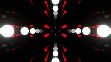 Red and White Corridor with Neon Flashing Dots Background VJ Loop in 4K video
