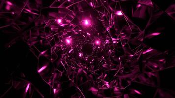 Rosa abstrato espiral poligonal quebrado vidro túnel fundo vj ciclo dentro 4k video