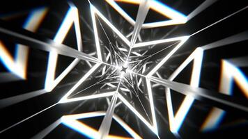 White Mirrored Geometric Flashing Corridor Background VJ Loop in 4K video
