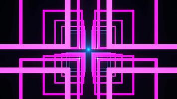 Pink and Blue Fantastic Spatial Corridor of Square Shapes Background VJ Loop in 4K video