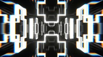 White Neon Tunnel with Flashing Geometric Shapes Background VJ Loop in 4K video