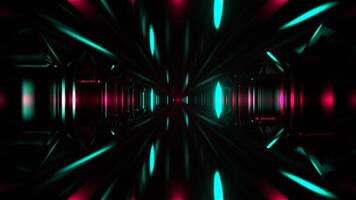 Turquoise and Pink Mysterious Alien Corridor with Flashing Light Background VJ Loop in 4K video