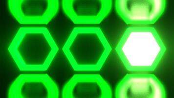 Green Alternating Flashing Strobes Hexagons Background VJ Loop in 4K video
