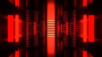 Red and Turquoise Alien Strobe Corridor with Vertical Portal Background VJ Loop in 4K video