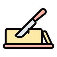 Butter icon flat line style illustration representing dairy products and cooking ingredients, suitable for food, recipe, and culinary-related projects vector