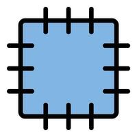 Patch icon flat line style illustration representing fabric repair or decorative elements, suitable for fashion, tailoring, and DIY crafting projects vector