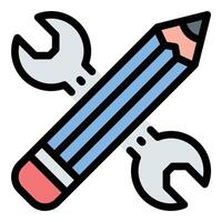 Work in progress project icon flat line style illustration representing active development and task execution, suitable for project management, teamwork, and planning-related projects vector