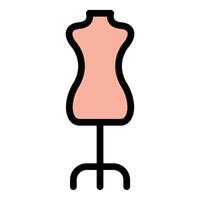 Mannequin icon flat line style illustration representing fashion design and clothing display, suitable for retail, tailoring, and garment-related projects vector