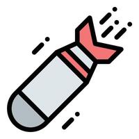 Bomb drop icon flat line style illustration representing explosion or impact, suitable for military, action, and strategy-related projects vector