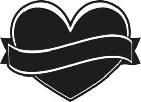 Heart with Ribbon Banner - Customizable Illustration vector