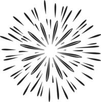 Explosive Comic Style Burst - Radiant Celebration Element in Line Art vector