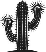 Cactus Silhouette Illustration - Desert Plant Icon for Design Projects vector