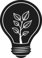 Eco Lightbulb with Plant Inside - Sustainable Energy and Environmental Awareness vector