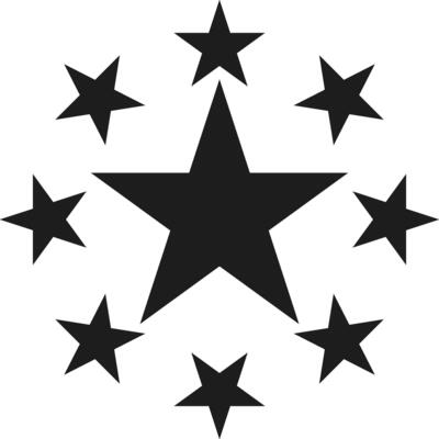 Cluster of Stars Silhouette - Circular Star Arrangement in Black Design