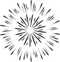 Radiant Firework Blast Line Art - Abstract Festive Burst Design vector