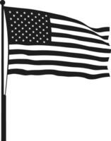 American Flag Silhouette - Waving USA Patriotic Symbol vector