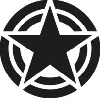 Star Emblem Silhouette - Modern Circular Badge with Bold Design vector