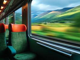 A view of a train from inside photo