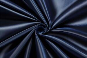 Midnight Blue Swirl Abstract Texture of Luxurious Silk Fabric photo
