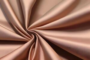 Elegant Rose Gold Satin Fabric Texture Luxurious Drape and Smooth Surface photo