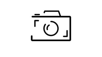 Motion graphic photo camera.outline ui web icon. video
