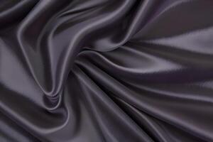 Elegant Draped Dark Grey Silk Fabric Texture photo