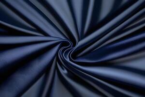 Abstract Swirling Midnight Blue Satin Fabric Texture photo