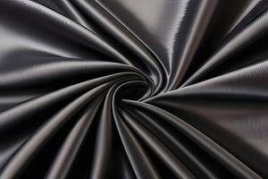 Dark Elegance A Swirl of Smooth, Luxurious Black Satin Fabric photo