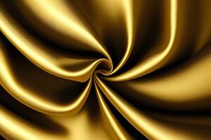 Golden Fabric Swirls Luxurious Texture and Elegant Drape photo