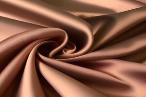 Elegant Peach Satin Fabric Draped in Soft Folds A Luxurious Textural Study photo