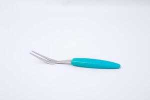 Elegant Two-Pronged Fork with Vibrant Handle for Culinary Creations photo