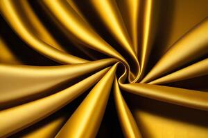 Golden Silk Drapery A Luxurious Textile Abstract photo