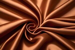 Luxurious Copper Satin Fabric Swirls A Textured Tapestry of Smoothness and Elegance photo