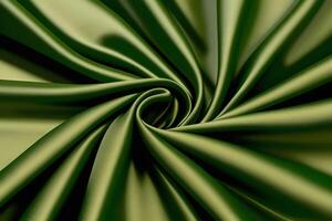 Olive Green Silk Fabric Swirling Elegance Luxurious Texture and Deep Hues photo