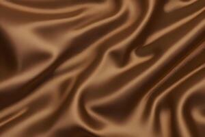 Rich Brown Silk Fabric Texture Luxurious Drapes and Smooth Surface photo