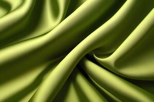Lime Green Silk Fabric Drape A Textured Study in Light and Shadow photo
