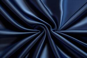 Navy Blue Silk Fabric Swirls Elegant Texture photo