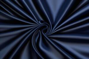 Navy Blue Silk Fabric Swirls Abstract Texture Background photo