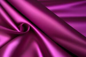 Luxurious Magenta Satin Drapes A Textured Symphony of Rich Color and Smooth Curves photo