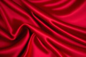 Crimson Silk Drapery A Luxurious Red Satin Texture photo