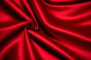 Crimson Silk Drapery A Luxurious Red Satin Fabric Texture photo