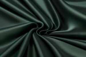 Deep Emerald Silk Drapery Luxurious Texture and Subtle Swirls photo