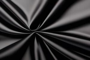 Abstract Black Fabric Drapery Elegant Texture and Smooth Curves photo