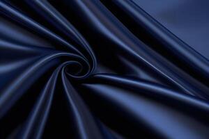 Navy Blue Silk Swirl Elegant Draped Fabric Texture photo