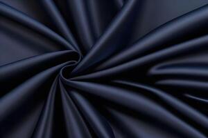 Midnight Blue Silk Swirls A Luxurious Textile Texture photo