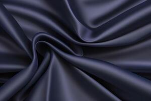 Navy Blue Silk Drape Luxurious Texture and Smooth Flowing Fabric photo