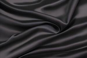 Elegant Black Satin Drape A Luxurious Texture photo